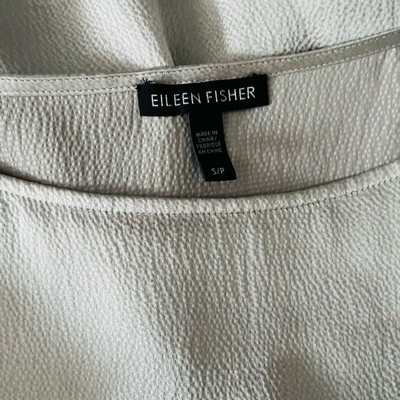 Eileen Fisher Silk Georgette Crepe Long Sleeveless Shell Tank Grey sz Small. - Picture 7 of 9
